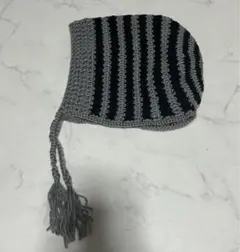 ボンネット ニット帽 フード帽 バラクラバ ブラック グレー