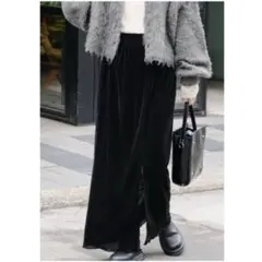 Kastane ベロアチュールスカート　ブラック