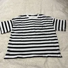 GU 白黒ストライプ 半袖 Tシャツ Mサイズ
