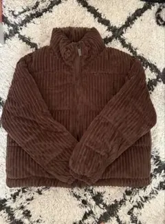 コーデュロイダウンジャケット　ブラウン