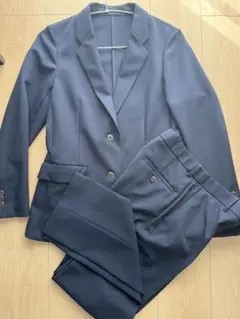 ネイビー ビジネスパンツスーツ レディース 上下セット セットアップ