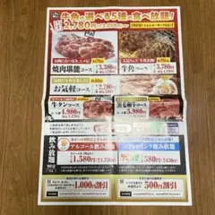 牛角　1000円割引券　静岡SBS通り店