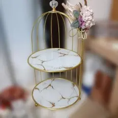 2段ゴールドケーキスタンド