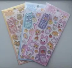 平成はっぴーフォン シール ピンク ブルー イエロー ３種セット　正規品