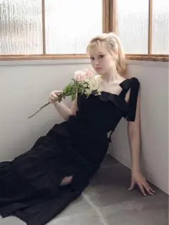 Sophia tiered dress BLACK andmary