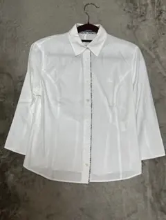 ■バーバリーロンドンブルーレーベル コットンシャツ 7分袖シャツ レディース