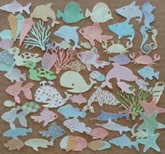 大きい 海の生き物 水族館 ダイカット ペーパークラフト アルバム素材
