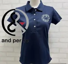 ★美品★ ＆ and per se ネイビー ポロシャツ 半袖 ゴルフウェア