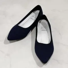 洗える/撥水　極美品 steppi ポインテッドトゥニットパンプス 24.5のサムネイル