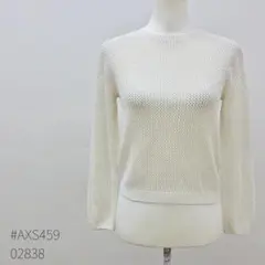 UNIQLO 3Dメッシュクルーネックセーター オフホワイト Sサイズ 麻混