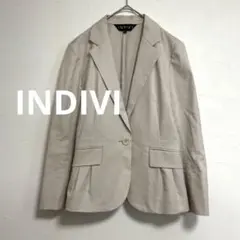 インディヴィ　INDIVI テーラードジャケット　ベージュ　ライトグレー　M