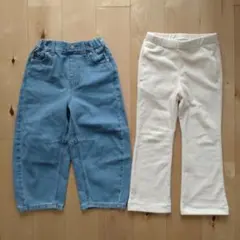 GU　バレルレッグジーンズ ヌクヌクニットコールフレアパンツ