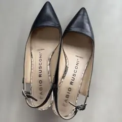 FABIO RUSCONI ブラック ハイヒールパンプス