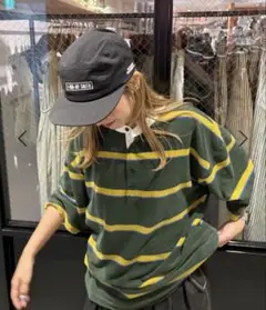 パイルボーダーラガーTシャツ　M