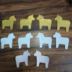 北欧馬 お楽しみ★10枚セット レザークラフト 金、銀、パールピンク3 色