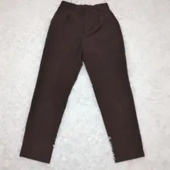 ジーユー 起毛タックテーパードパンツ【S】ブラウン