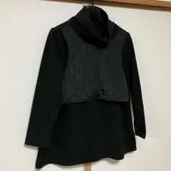 PREZZO キルティングレイヤード　チュニック　ブラック