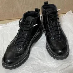 極美品　オニツカタイガー　メキシコリンカン黒レザー ハイカットブーツ23.5