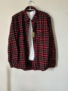 メンズ：ボタンダウンチェック柄ネルシャツ/Mサイズ