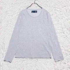 【wjk】　長袖Tシャツ　ロンＴ　薄手　Uネック　ライトグレー　無地　シンプルのサムネイル