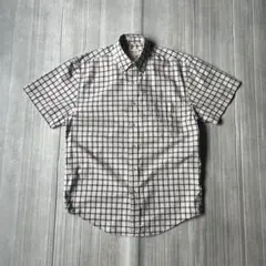 00s Eddie Bauer 半袖 チェックシャツ ボタンダウン S ベージュのサムネイル