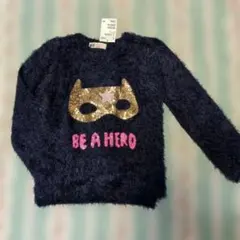 【新品】H&M スパンコール付きセーター 120/130 ネイビー