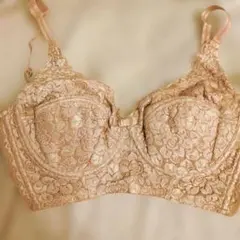 フルカップ補正ブラジャー 新品未使用　F70 ピンクベージュ 総レース　日本製