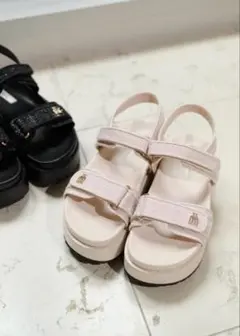 Trois Tweed Platform Sandals light beigeのサムネイル