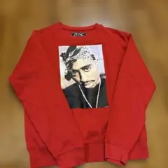 2PAC プリント レッド トレーナー
