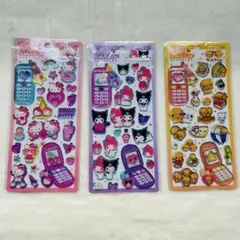 平成はっぴーフォン3点セット　シール帳　ぷくぷくシール　正規品