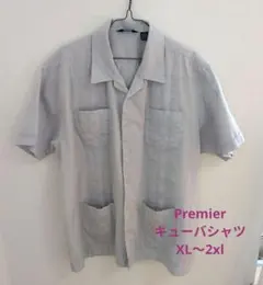 Premier　キューバシャツ 半袖 刺繍 グレー メンズ　XL相当のサムネイル