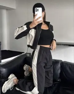 SHEIN DAZY 2点セット ブロック 長袖 フロントジップ