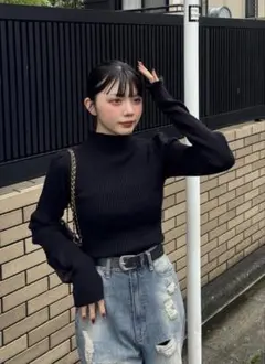 GRL サムホール付きロングスリーブニットトップス[k9206d] Mサイズ