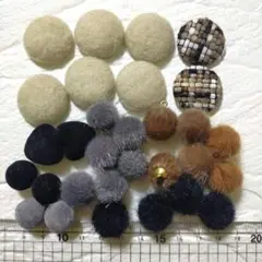 もこもこセット　ハンドメイド　アクセサリー　パーツセット