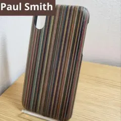 ポールスミス　iPhone X XRケース　ストライプ　マルチカラー