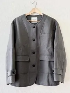 FREAK'S STORE ノーカラージャケット グレー　＊難あり