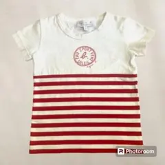 agnès b. 赤と白ストライプ Tシャツ 4 ans
