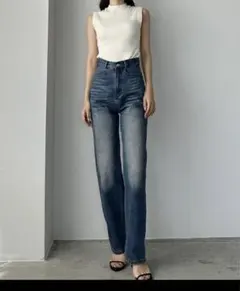 Louere ルエレ　ハイウエストストレートデニム　XL