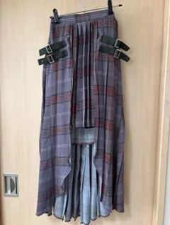 【REDYAZEL】チェックプリーツロングスカート　ロングスカート　ミニスカート