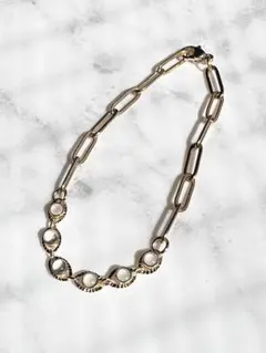 B69 シェルカボションチェーン ブレスレット ゴールド ステンレス