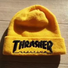 最終価格‼️THRASHER ビッグロゴ　イエロー ニット帽