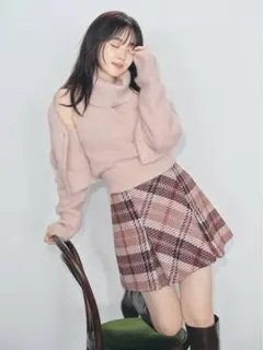 スナイデル　snidel フォックスファーショートカーディガン　ピンク　長袖