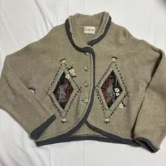 ILY a LONG TEMPS イリアロンタン カーディガン ウール 兎刺繍