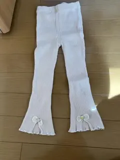 ホワイトリブ編みパンツ 120