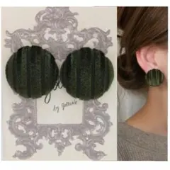 666＊カーキ グリーン ベロア 大人可愛い 高見え プチプラ 上品 レディ