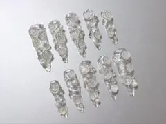 クリア　ネイルチップ　シズニルック　グランジ　ウィッシュコア　y2k 薔薇　卒業