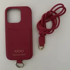 MAISON SABRÉ ピンク iPhone14proケース ストラップ付き