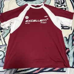 EXCELLENT ロゴ 半袖 Tシャツ ボルドー×ホワイト