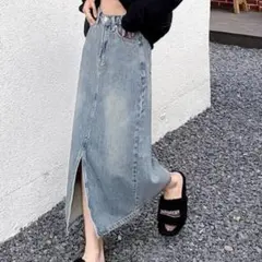 フロントスリットデニムスカート