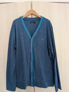 FRED PERRY ブルー カーディガン L